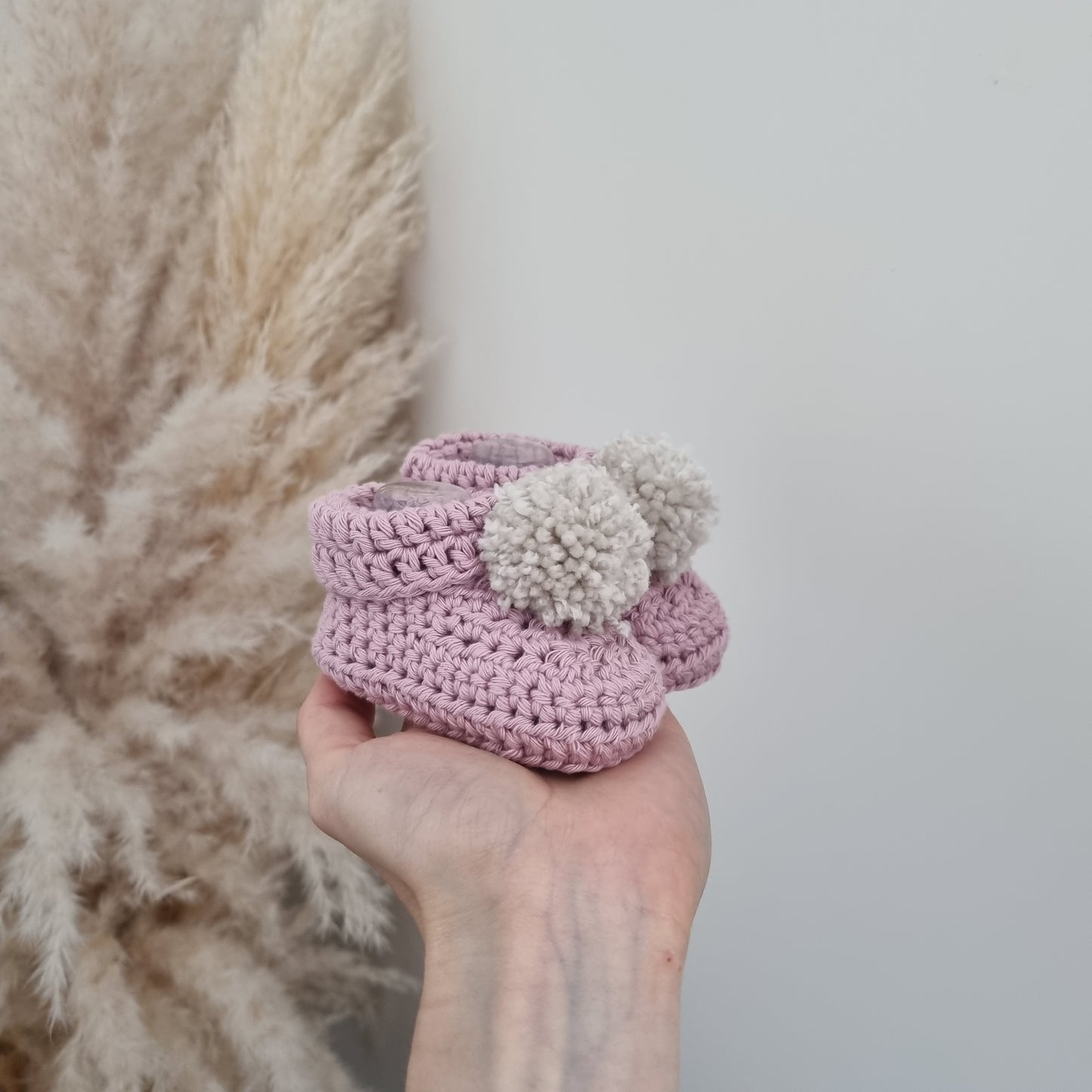 Cotton Baby Hat and Booties (Blossom)
