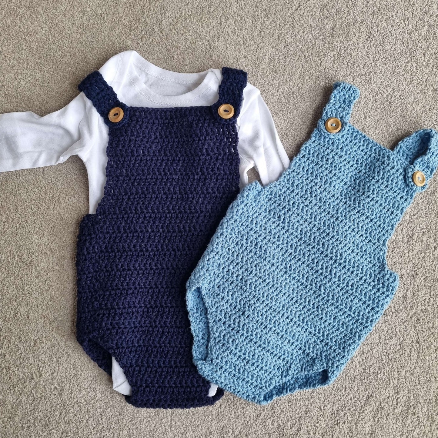 Hand-Crocheted Classic Cotton Baby Romper