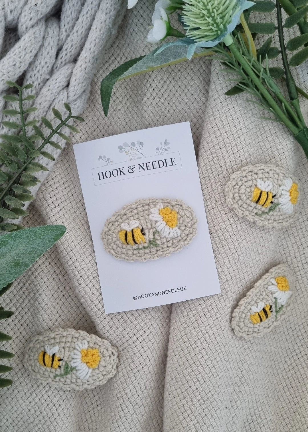 Crochet Bumble Bee Hair Clip