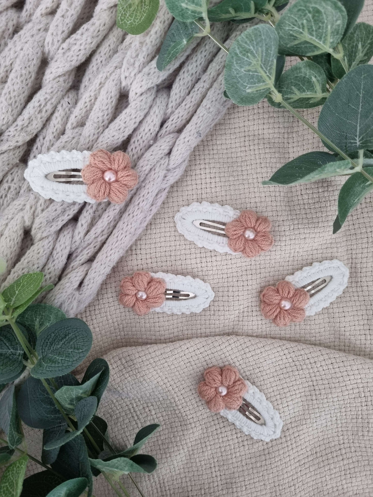 Crochet Solitary Flower Hair Clip