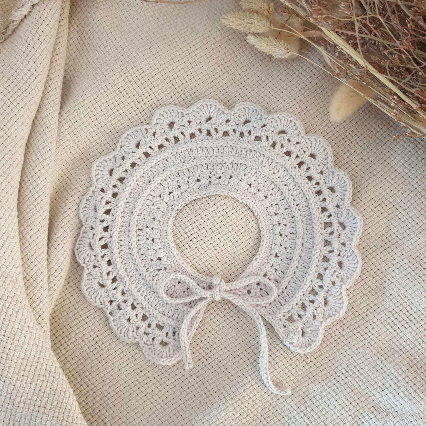 Oatmeal cotton vintage baby collar