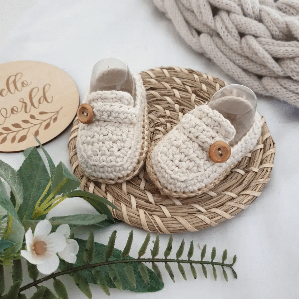 Cotton baby loafers