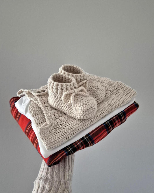 Crochet Cotton Baby Tie Boots - 4 Colours