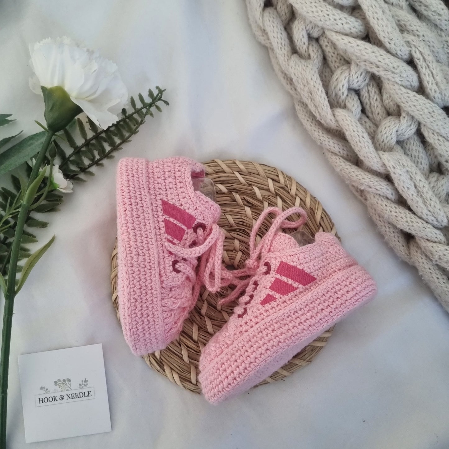 Crochet Baby Sneakers Pink
