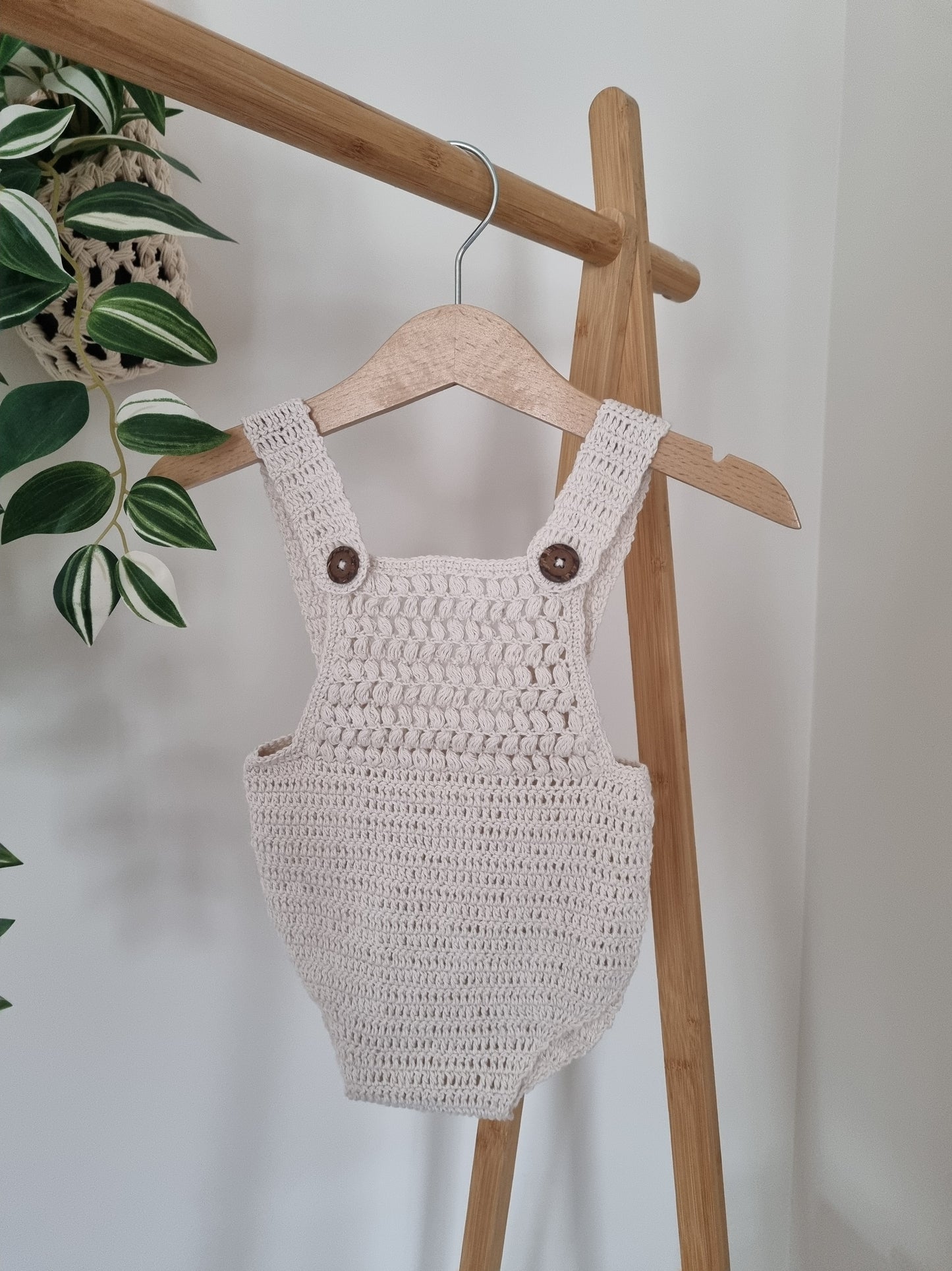 Hand-Crocheted Lightweight Cotton Baby Romper