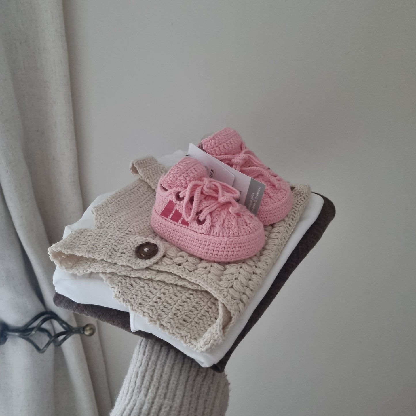 Pink Crochet Baby Sneakers