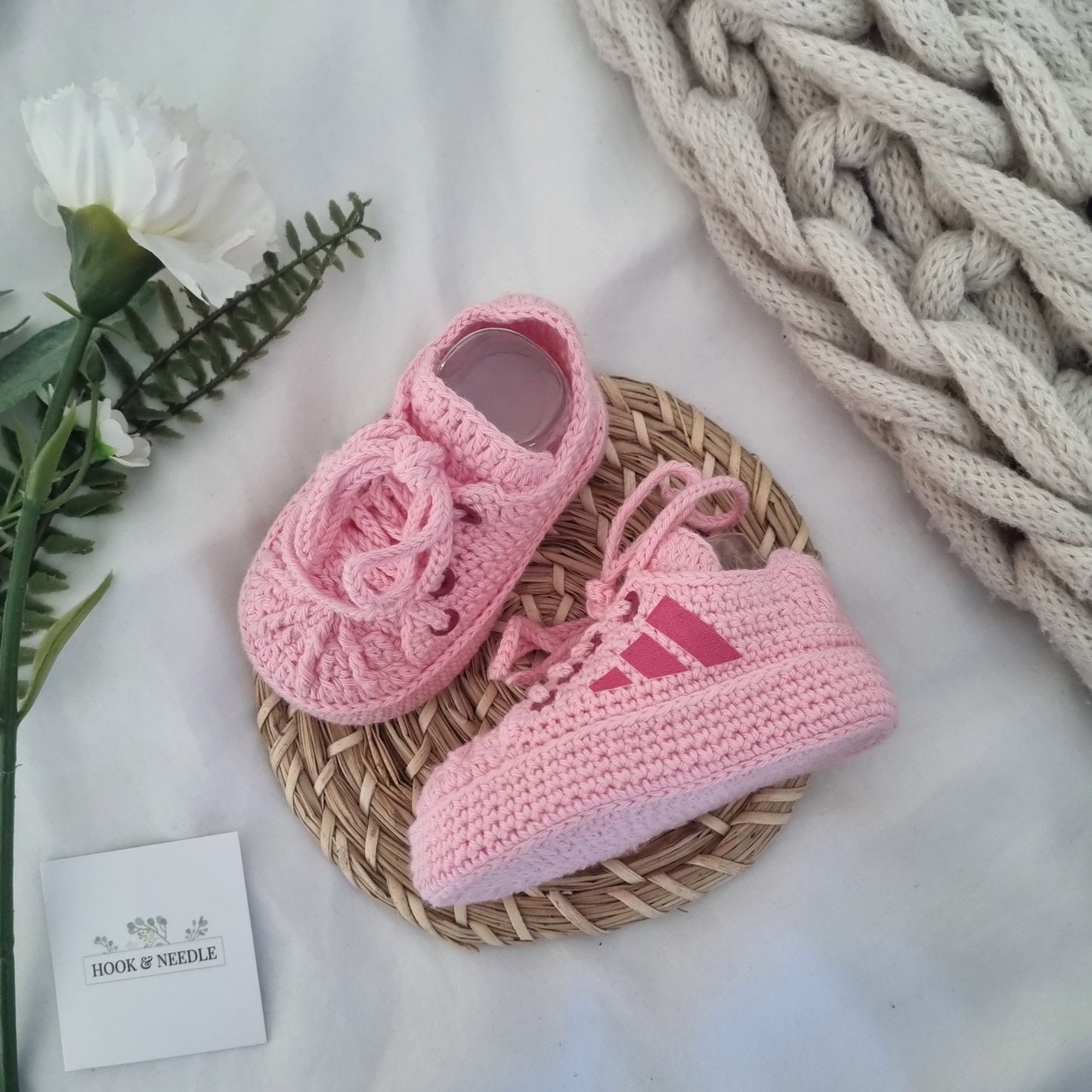 Crochet Baby Sneakers Pink