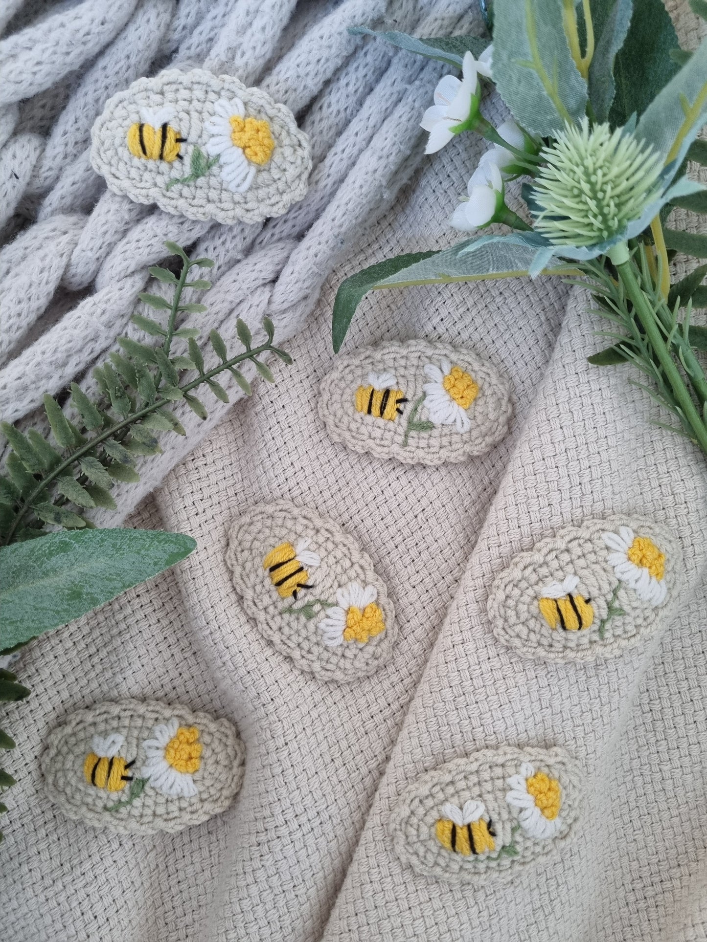 Crochet Bumble Bee Hair Clip