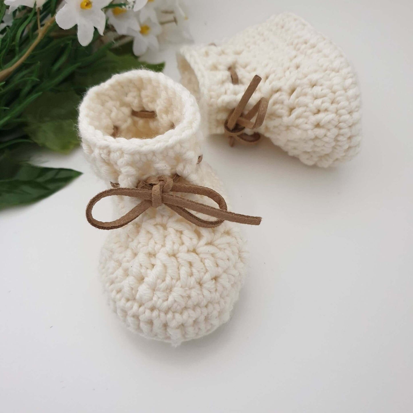 Merino wool baby booties